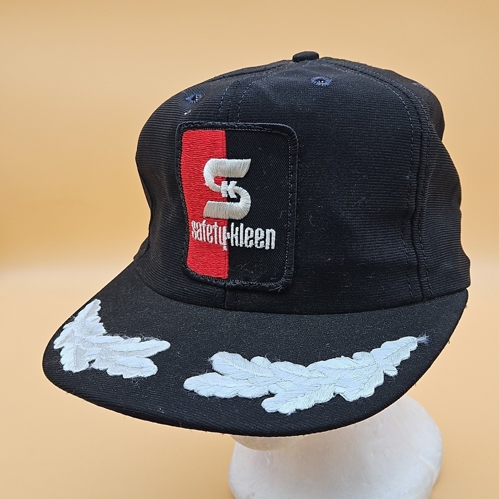 Vintage Safety Kleen Hat Cap Snapback Black White "Scrambled Eggs" Made In USA